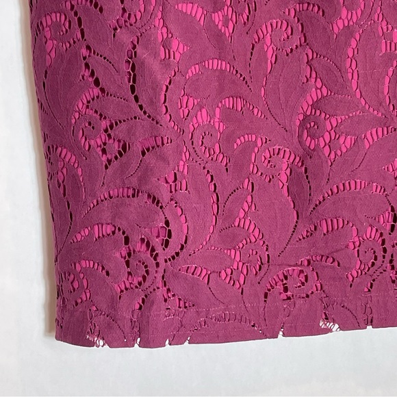 CAbi style 922 Frolic plum lace pencil skirt exposed back zipper - Picture 9 of 9